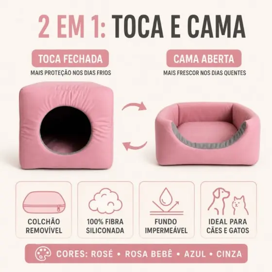 toca cama lglu para cães e gato tamanhos ,G fundo impermeável almofada removível linha Premium