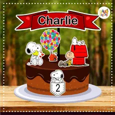 Topo de Bolo - Snoopy Charlie Brown