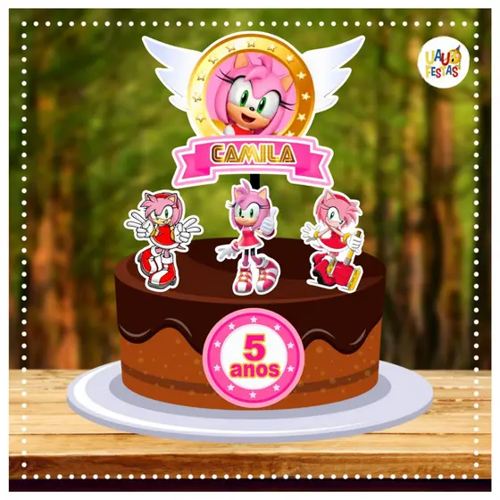 Topo de Bolo - Amy Rose (Sonic)