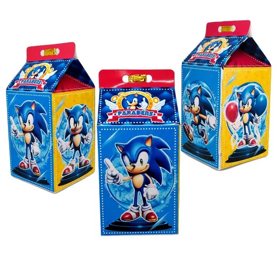 Até 30x Caixinhas Milk Lembrancinha - Sonic