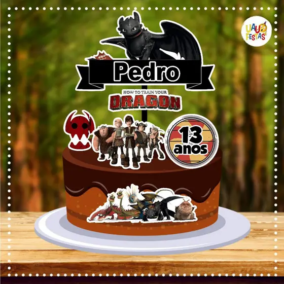 Topo de Bolo - Como Treinar Seu Dragão