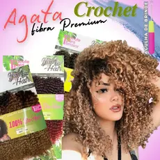 CABELO CACHEADO CROCHET BRAID - FIBRA PREMIUM COM AGULHA