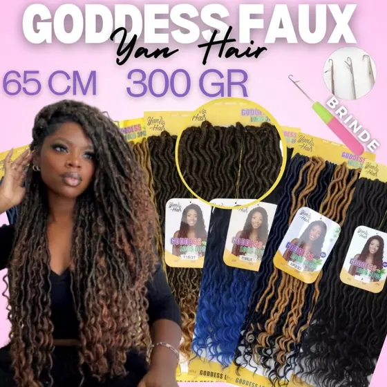 Cabelo Goddess Locs Yan Hair twist Com Cachos Nas Pontas