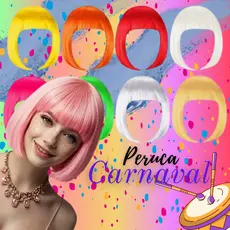 PERUCA COSPLAY - CARNAVAL VÁRIAS CORES COM FRANJA