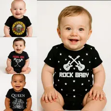Body Rock and Roll Bebê Temático Menino e  Menina Com Faixinha E Saia Tule Tutu