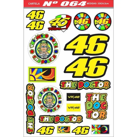 Cartela Adesivos Personalizado Carro Moto Bike Motocross 064