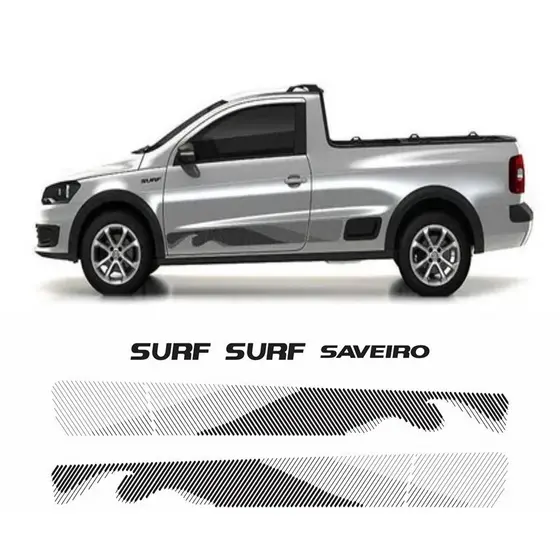 Adesivo Faixa Lateral Saveiro Surf 2015/2016 Preto