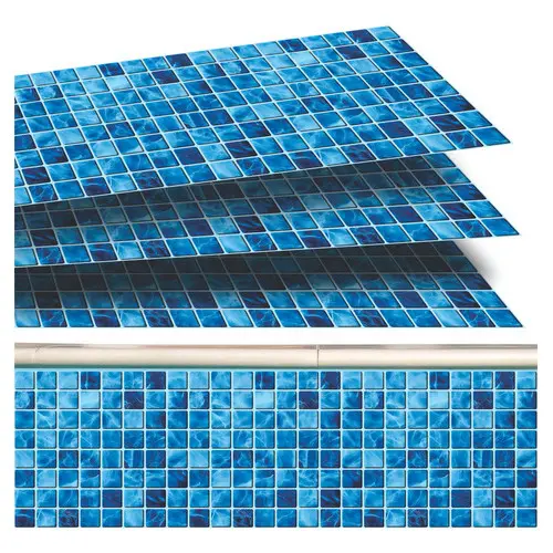 Adesivo Borda Piscina Azulejo Fundo D'agua Azul 100x30cm