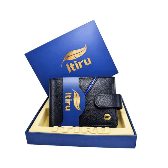 Carteira Masculina Couro Fino Legitimo Itiru Luxo Premium Presente Couro Bovino Presente Porta Moedas