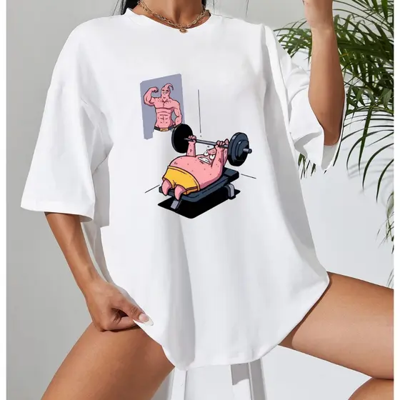 Camiseta Oversized Feminina Streetwear Majin Boo Patrick 100% Algodao camisa