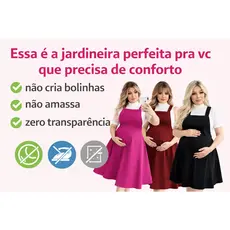 Vestido Gestantes Grávidas Amanentação Rodado Jardineira Salopete Confortável Moda Evangelica Plus Saida de Maternidade