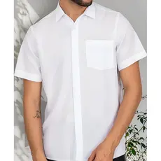 camisa social masculina manga curta tecido passa fácil direto da fábrica imperdível