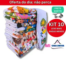 Pano De Prato Estampado 100% algodão Bainha Kit Com 10 Peças