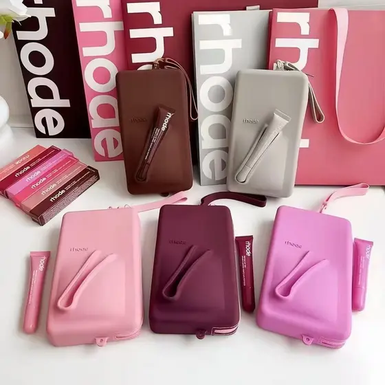 Bolsa Porta-Batom de Silicone Premium com Alça | Organizador Portátil Fashion