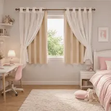 Cortina MADRI LUXO C/ VOIL Branco 2,80x 1,70 metros Decoração Sala Quarto Menino Menina Infantil