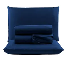 Lençol solteiro 3 Peças Micro Percal 400 Fios Roupa de Cama Extra Macio Toque Acetinado