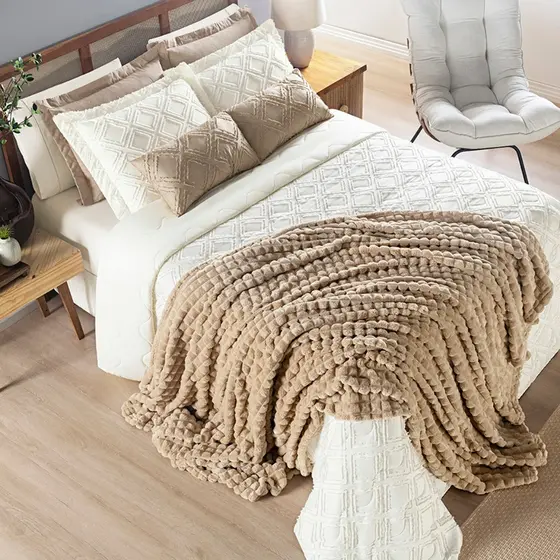 Cobertor Willow Queen 2,40x2,20m Microfobra Manta Flannel
