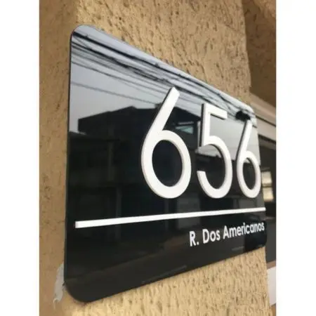 Placa De Endereço E Número Para Casas, Condomínios E Empresa 20x15