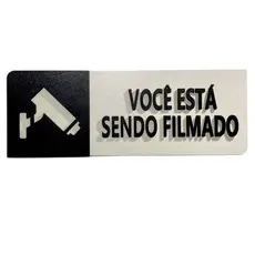 Placa Comércio MDF Você está sendo filmado 9x25