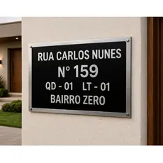 Placa de Número Residencial Personalizada 20x30cm Acrílico Quadra Lote Casa Bairro