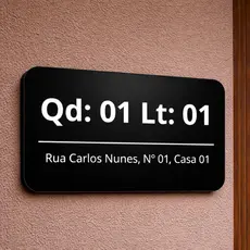 Placa de Endereço Quadra Lote Numero Rua Acrílico 20x30
