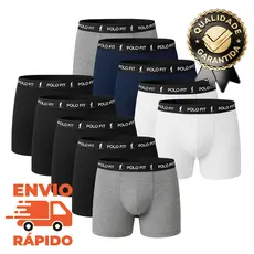 Kit 10 Cuecas Boxer Polo Fit Algodão Original Cotton Promoção Boa