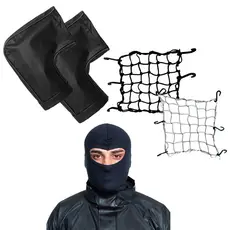 Kit Luva de Guidão Para Moto Rede Aranha Elástico Touca