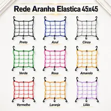 Rede Elástica Aranha Moto Capacete 45cm X 45cm Bagageiro prender traseira