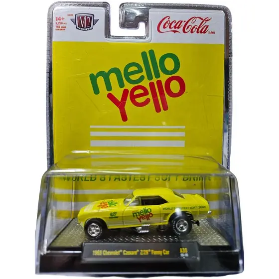 Miniatura Chevy Camaro Z28 Funny Car 1968 Mello Yello 1/64 M2 Machine