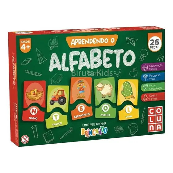 Jogo Educativo Aprendendo o Alfabeto 26 Peças Pais e Filhos 0903