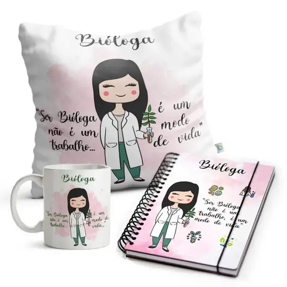 KIT PROFISSÕES  CANECA ALMOFADA E AGENDA