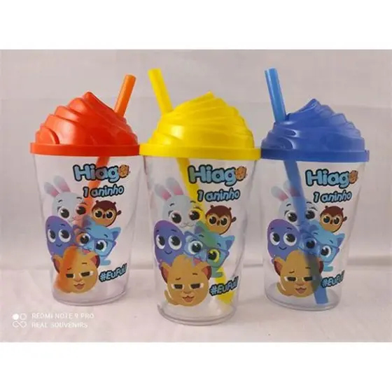 Kit 20 copos twister 300ml com tampa chantilly