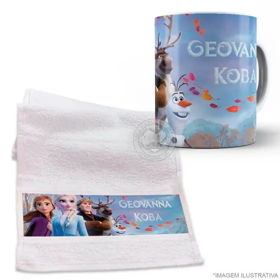 volta as aulas toalhinha + caneca personalizada fazemos todos os temas