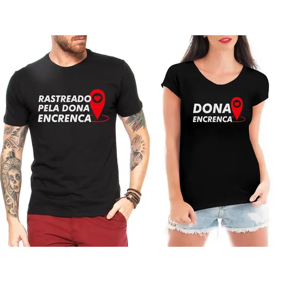 camiseta Kit Casal Frase Engraçada 100% Algodão