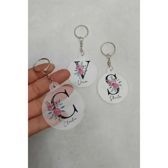 Kit 60 Chaveiros Em Acrílico Personalizado Com Seu Nome E A Inicial