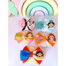 Laços de Cabelo infantil Bico de pato ,personagens kit com 5 unidades