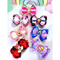 Laços de cabelo infantil  bico de pato / personagens  princesas, Minnie, sereia, unicórnio, escolar