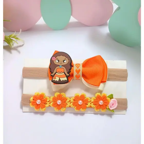 Laços de Cabelo Infantil Faixa de Cabelo Bebê Tiara de Cabelo Infantil Menina Kit 2 Peças