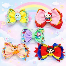 Laços de cabelo infantil menina bico de pato / personagens princesas, Minnie, unicórnio, escolar ,sereia