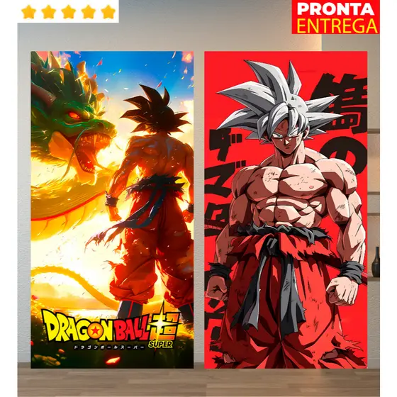 Toalha de Banho Dragon Ball Goku Praia Piscina Infantil Anime Desenho Felpa Estampada
