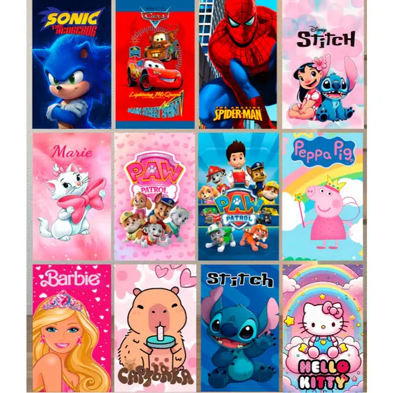Toalha Lancheira Lavabo de Rosto Mão 30x50 Infantil Para Escola Estampada Personagem