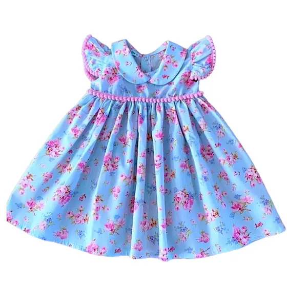 Vestido de Bebê Menina Luxo Festa Infantil Roupa Bebe Menina 100% algodão Mundo Nina Kids