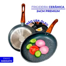Frigideira Antiaderente Cerâmica Espessura 4mm Não Gruda Indução Ovos Frita Sem Óleo