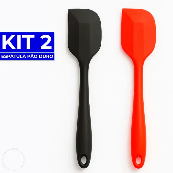 Kit 1/2 Espátulas De Silicone Pão Duro 27cm Raspadora Premium