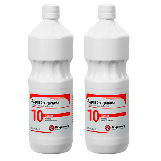 Kit 2 Água Oxigenada 10 Volumes de 1 Litro - Rioquímica
