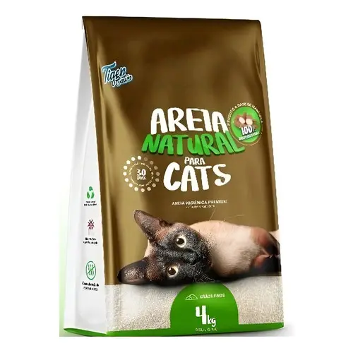 Areia higiênica natural biodegradável mandioca 4kg