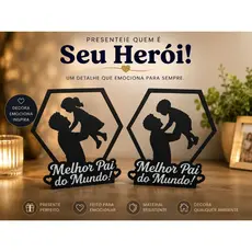 Enfeite Dia dos Pais Melhor Pai do Mundo em PLA Decorativo Presente Criativo para Pais e Filhos