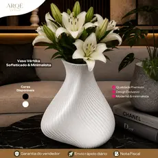 Vaso Essenza Arqé Decor Luxo Decorativo Sofisticado Minimalista Moderno Elegante para Sala Quarto e Escritório
