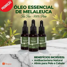 Óleo Essencial De Melaleuca Tea Tree Conta Gotas 100% Puro 30ml Contra Micose Acne