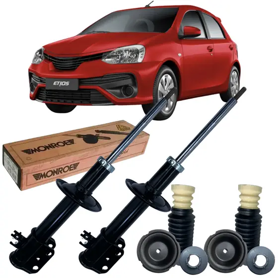 Par Amortecedor Dianteiro + Kit Batente Toyota Etios 12 A 19